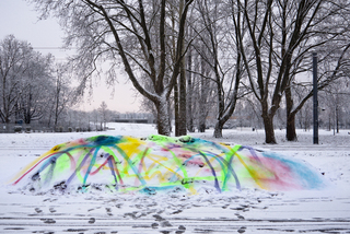 Warum macht das Glück nicht

auf den größten Haufen?, 2013

Schnee, Lack

ca. 500 x 200 x 100 cm
